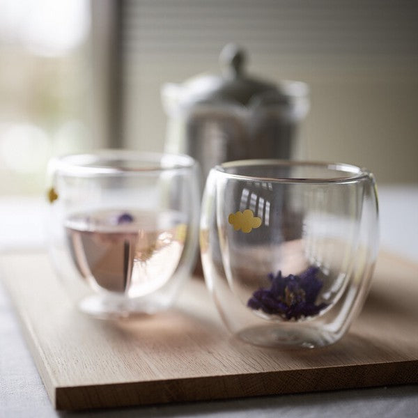 KINKUMO tea set glass teapot gold cloud detail