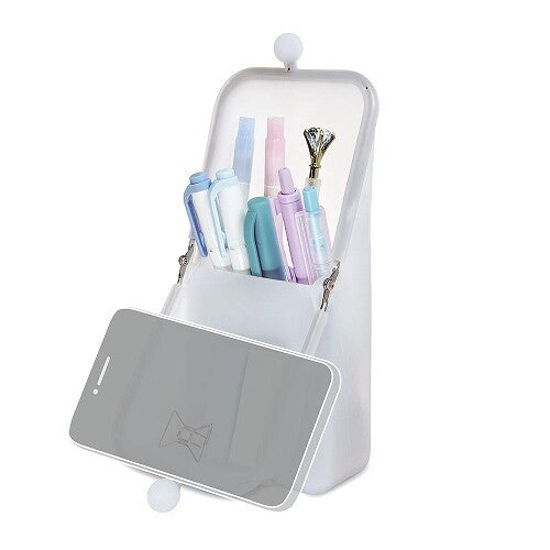 Kutsuwa Air Pita Suction Stand Pen Case Chiffon White AK076WH Kutsuwa