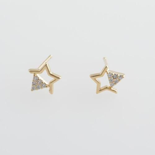 Kobe Real Closet No. 7247 gold star glass bead stud earrings