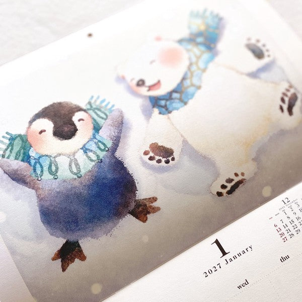 2027 Nao Pen and Kuma Wall Calendar artwork preview 4