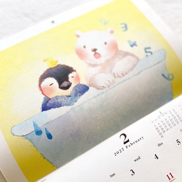 2027 Nao Pen and Kuma Wall Calendar artwork preview 5