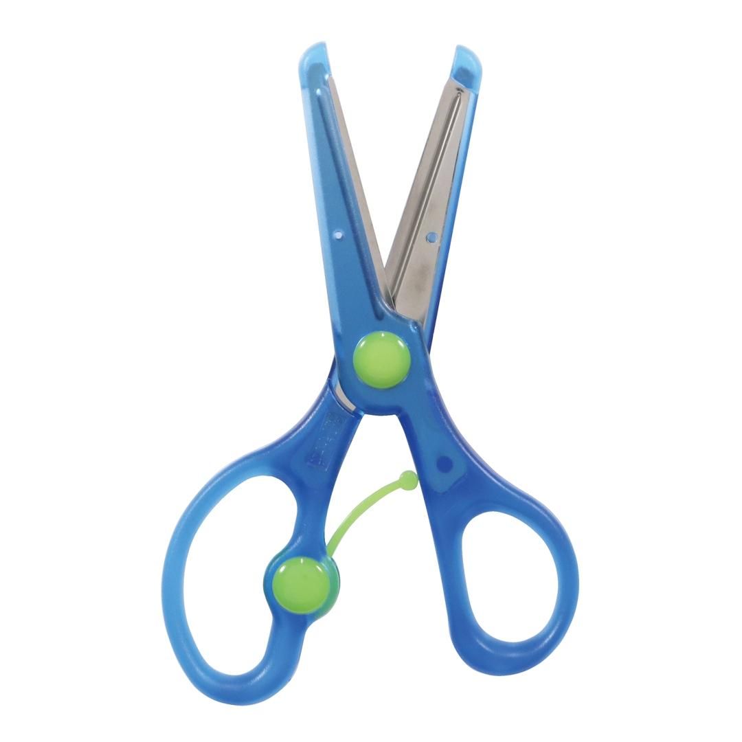 Kutsuwa Kicchon Kids Training Scissors Blue right-handed made in Japan