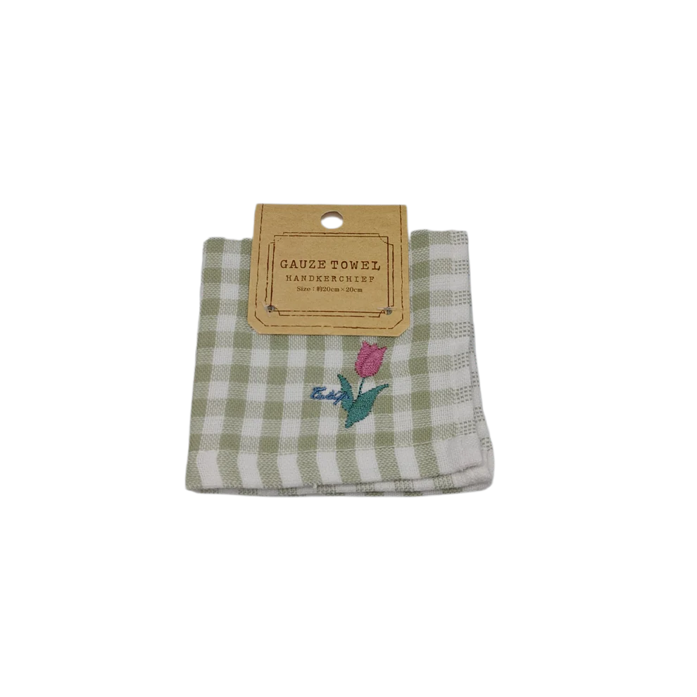 Gauze-lined pile handkerchief tulip Yui mart