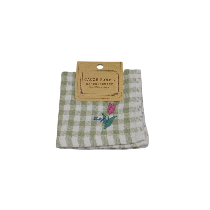 Gauze-lined pile handkerchief tulip Yui mart