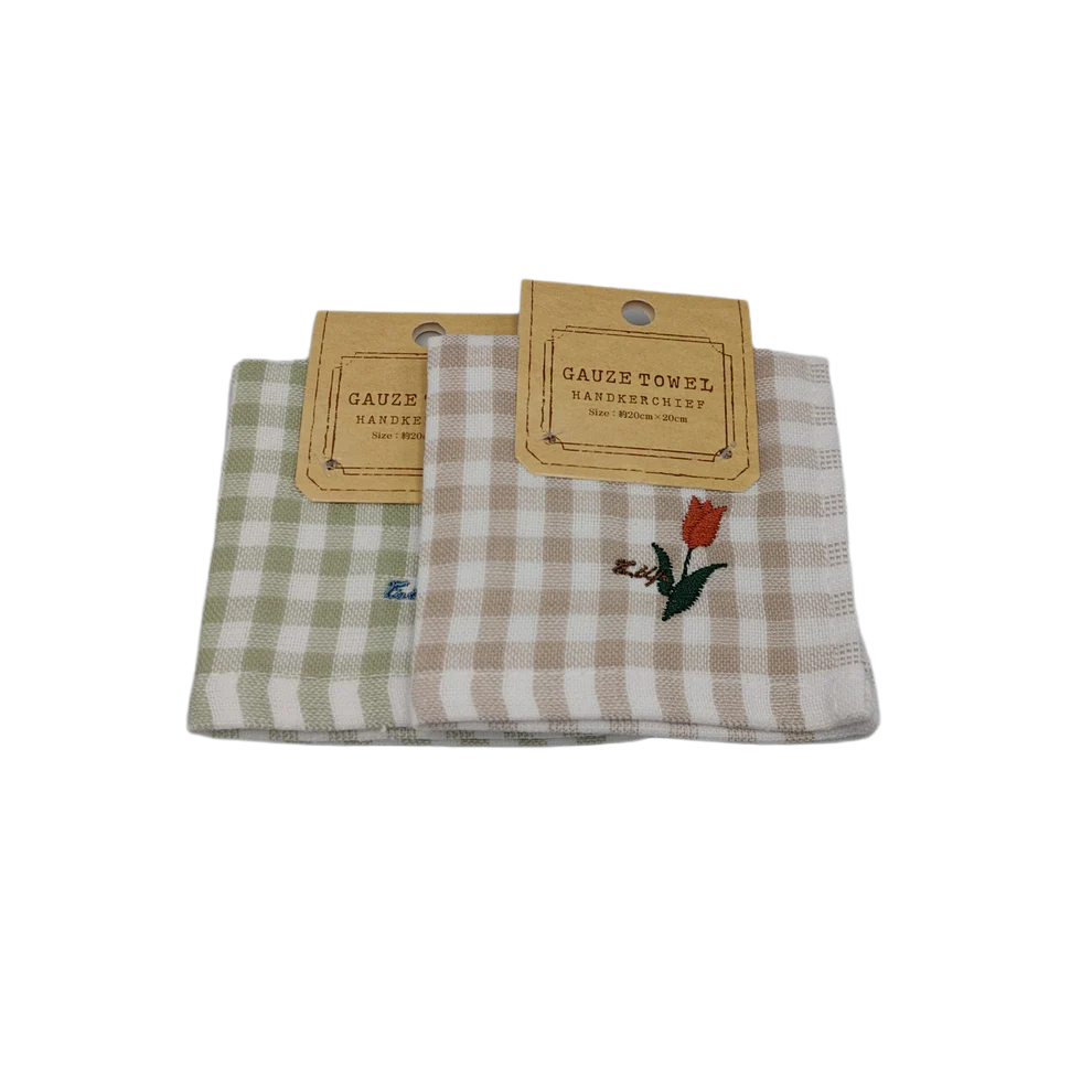 Gauze-lined pile handkerchief tulip Yui mart