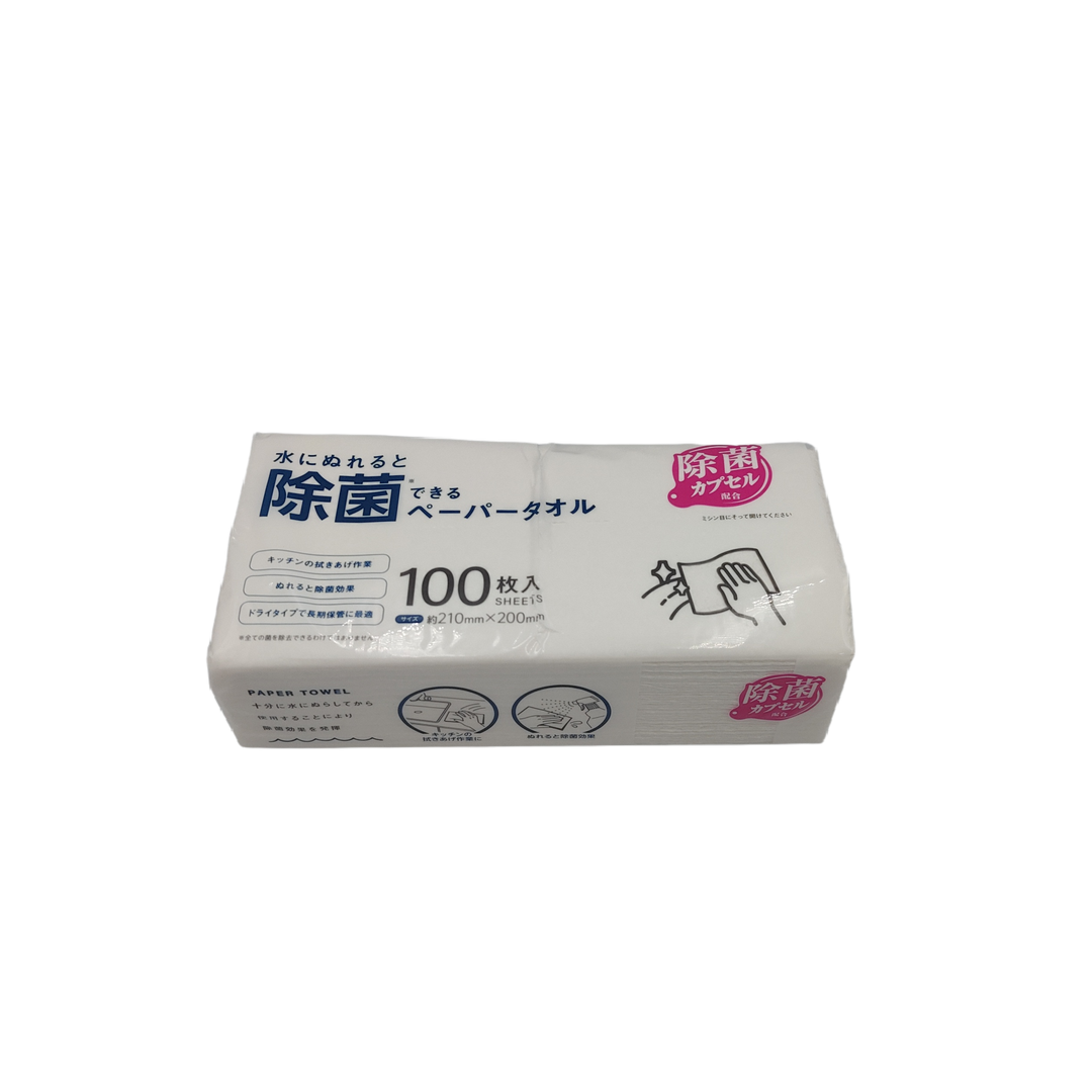 Japanese surface cleaning paper towels 100 sheets package