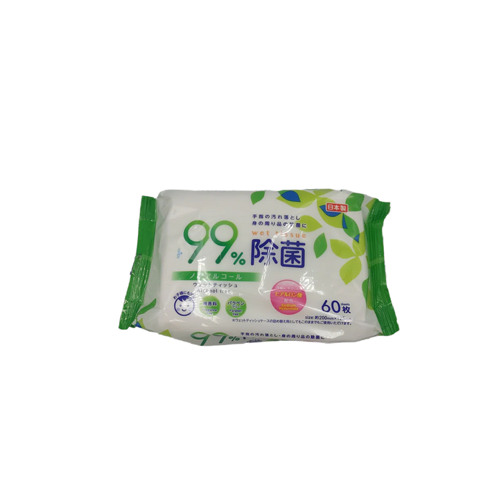 Non-alcohol Bacteria Elimination Wet Tissue 60pcs