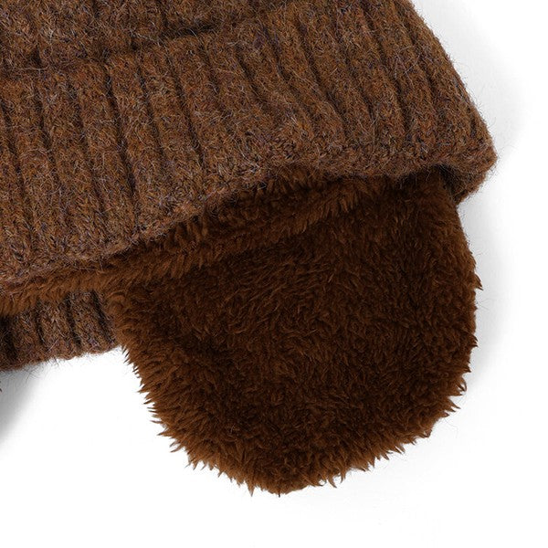 【Pre-Order】Moz Cable Knit Ear-Flap Beanie Moz