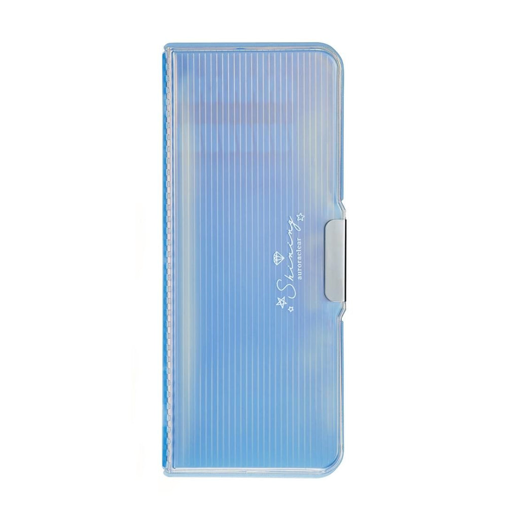 Kutsuwa CH210LB light blue aurora clear pencil case vertical view