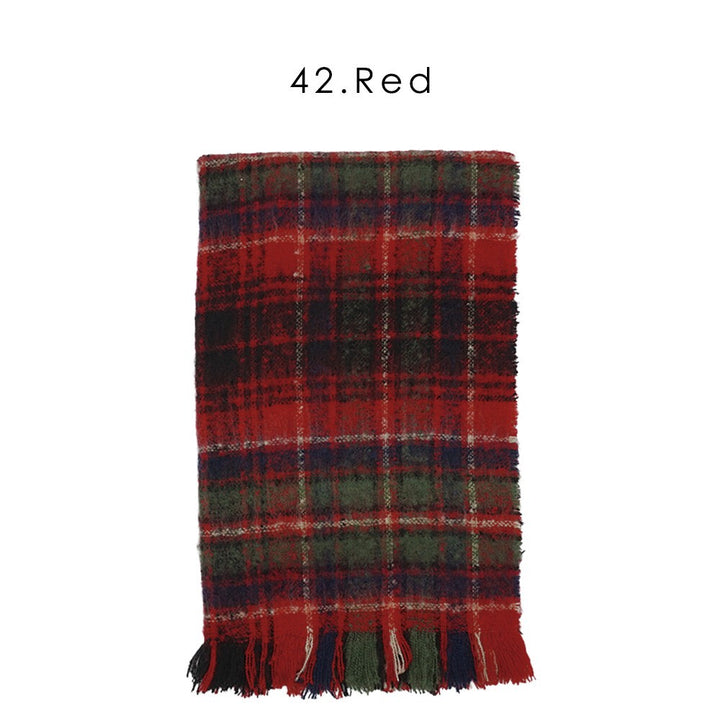Lune jumelle boucle shaggy check stole – product view 8