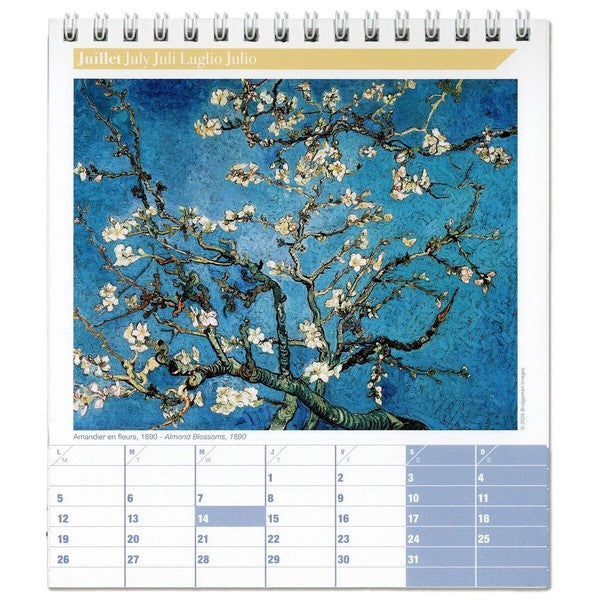 2027 Van Gogh desktop calendar interior view 1