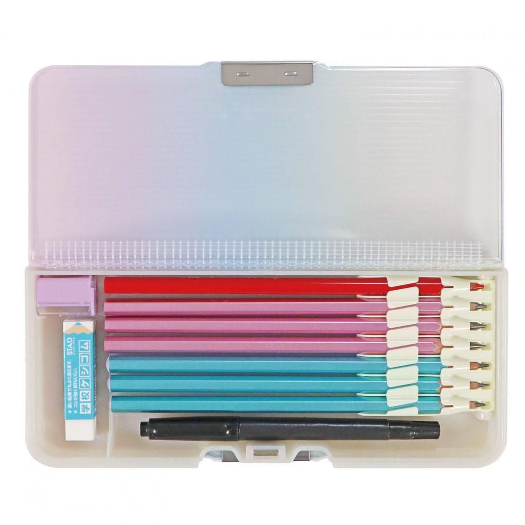 Kutsuwa CH214RB rainbow pencil case interior with seven pencil holder
