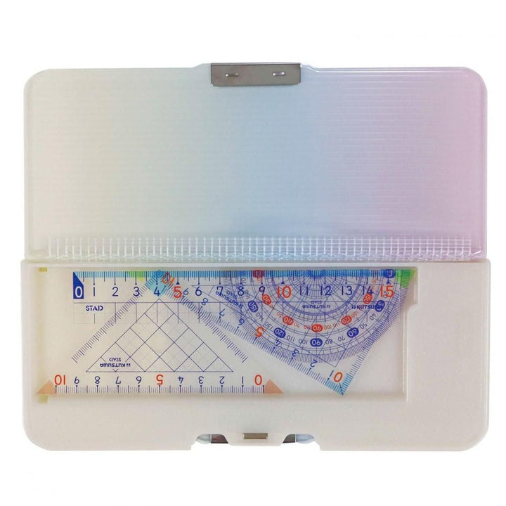 Kutsuwa Yumeiro Gradient double-sided pencil case back compartment for rulers