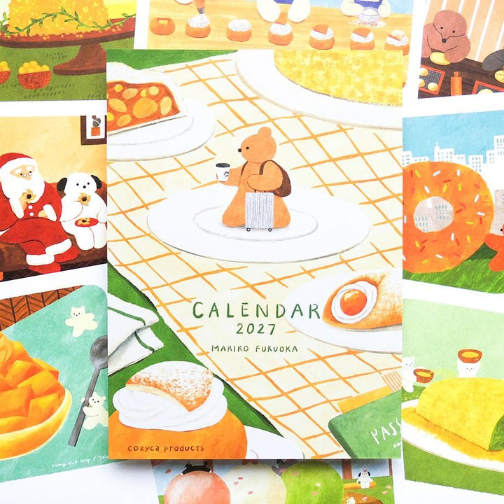 Cozyca Products Mariko Fukuoka 2027 illustrated A4 calendar