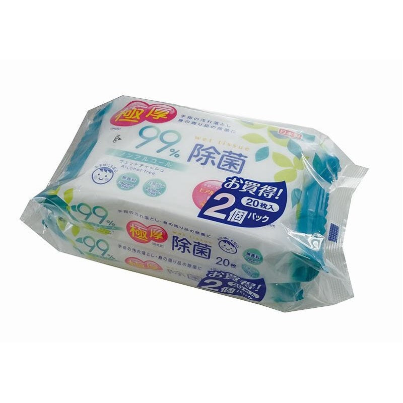 Extra Thick Alcohol-Free Disinfectant Wipes, 20 Count, 2 Packs