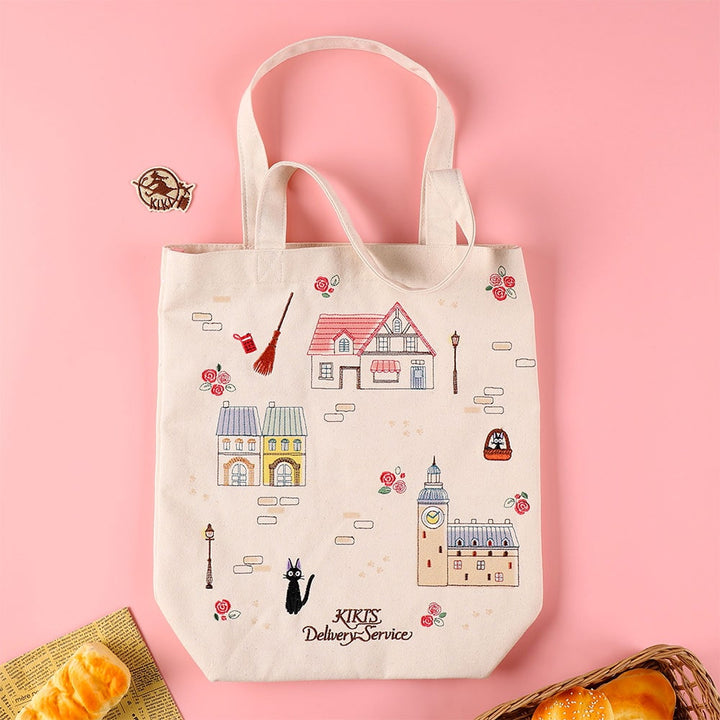Studio Ghibli Kiki's Delivery Service Jiji in the City Tote Bag Marushin