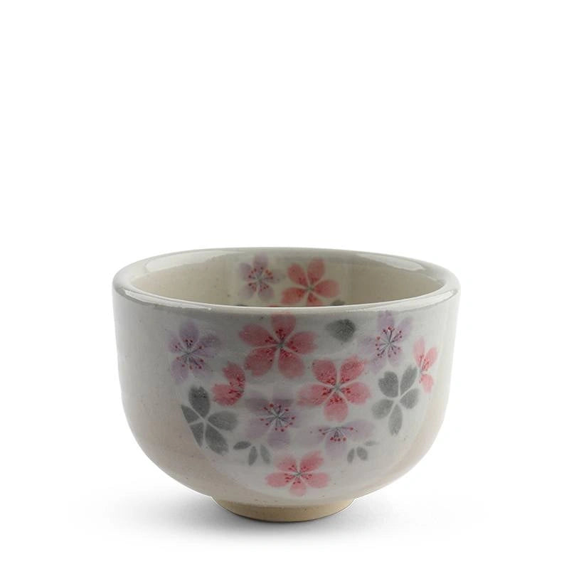 Matcha Bowl Mini Blue & Purple Flowers