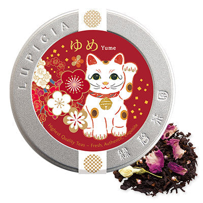LUPICIA YUME 5668 Strawberry Vanilla Rose Black Tea Limited Maneki Neko Tin 50g