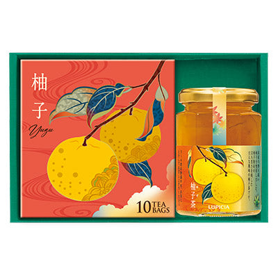 LUPICIA green tea and yuzu tea gift set Musubi pre-order box with tea bags and jar