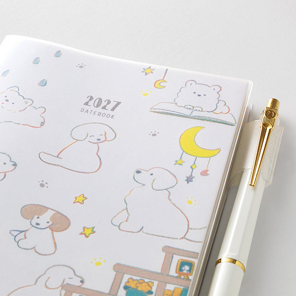 MIDORI 2027 Dog Pocket Diary two-week schedule page