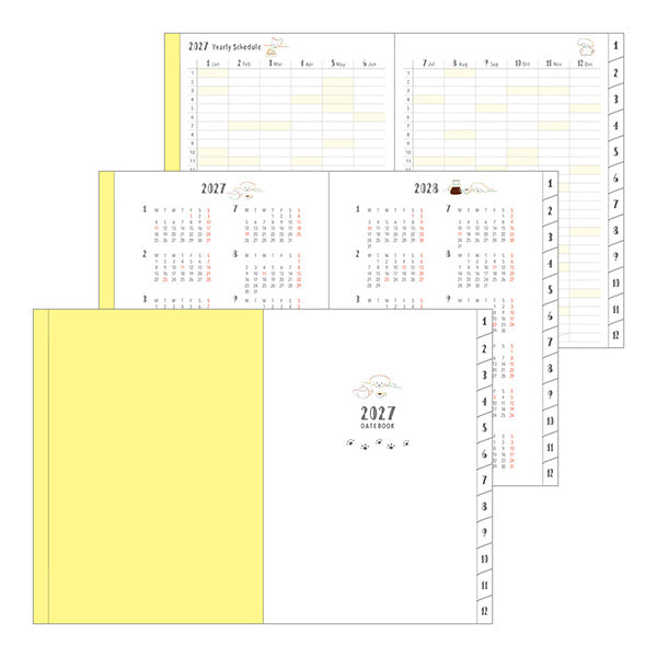MIDORI Dog Planner 2027 writing layout detail