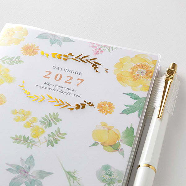 MIDORI 2027 Floral Pocket Diary two-week schedule page