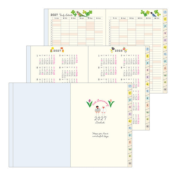 MIDORI Bird Planner 2027 writing layout detail