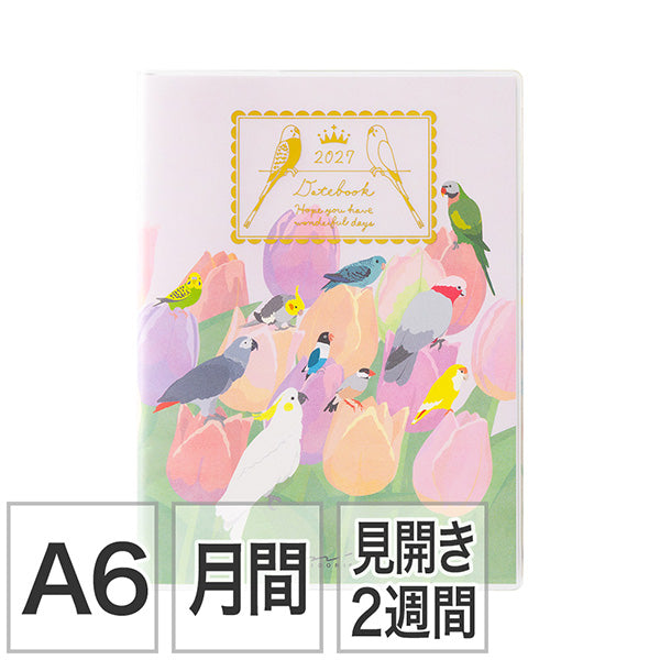 MIDORI 2027 Bird A6 Pocket Diary Planner cover