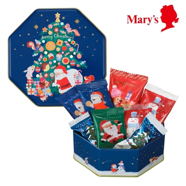 Mary's Christmas Series Tin Can Chocolate Gift Box,Blue