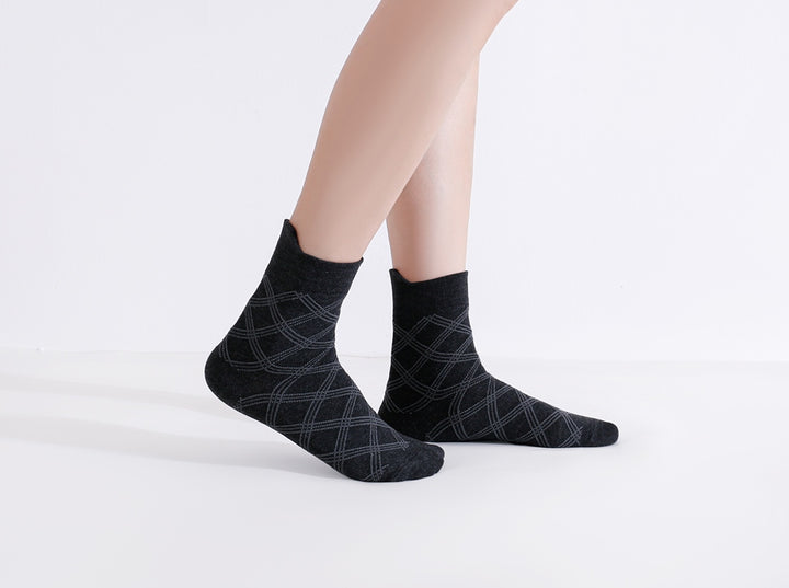 McCoy relaxed cuff patterned crew socks in five designs