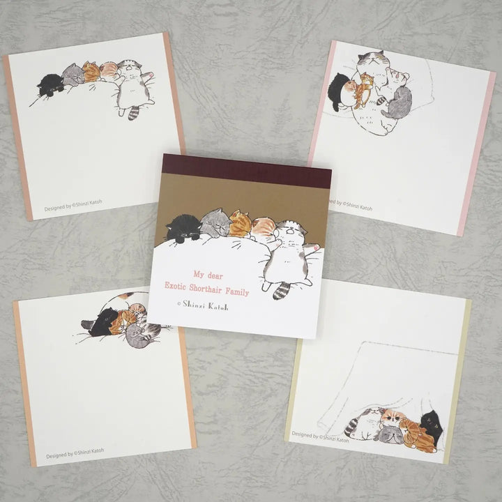 Shinzi Katoh My Dear Cats Sleeping Cat Block Memo Pad – 100 Sheets Shinzi Katoh