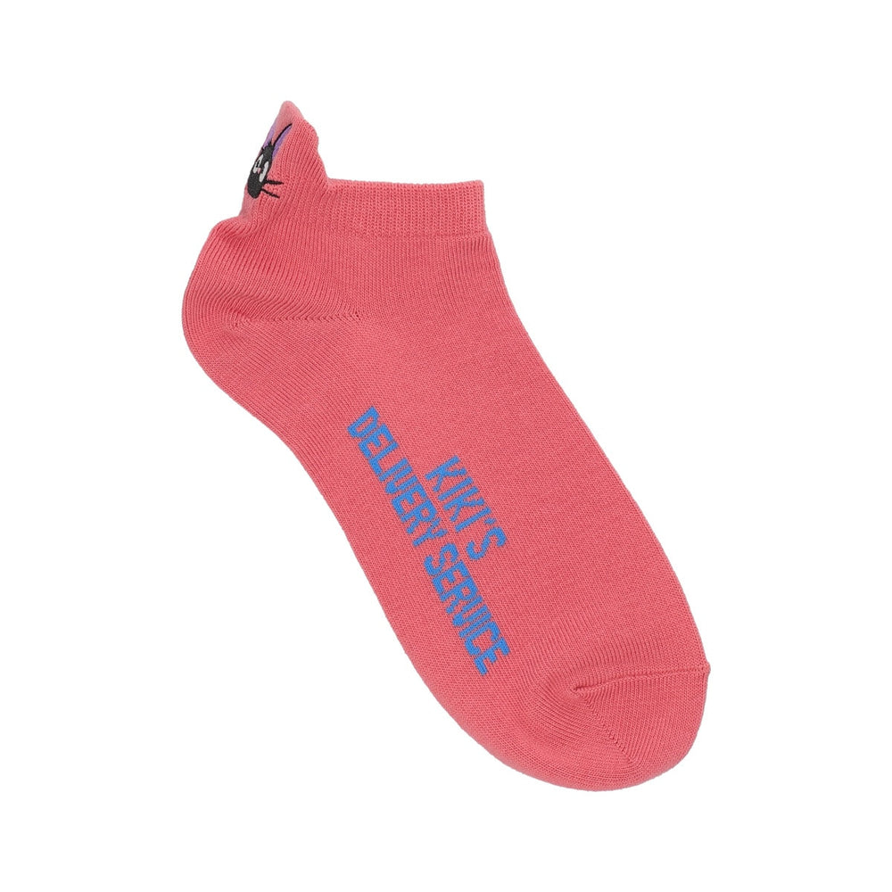 Kiki’s Delivery Service Jiji Embroidered Ankle Socks – Pink 23–25cm Studio Ghibli