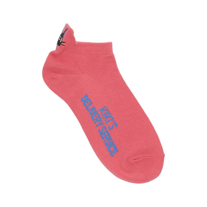 Kiki’s Delivery Service Jiji Embroidered Ankle Socks – Pink 23–25cm Studio Ghibli