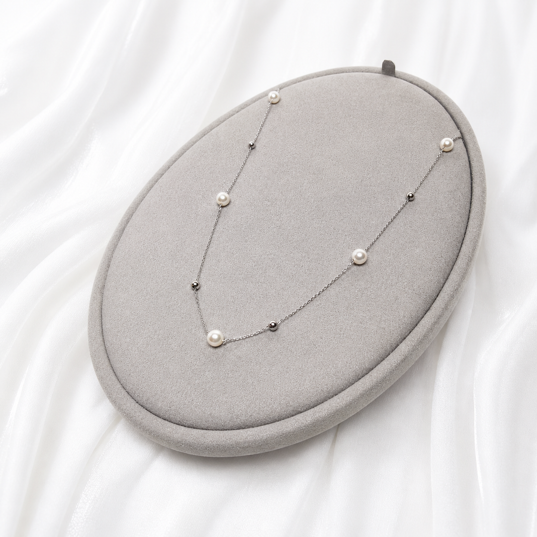 Dainty Pearl Station Necklace Yui mart