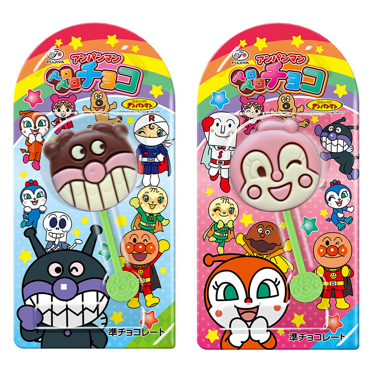Fujiya Anpanman Lollipop Chocolate character design detail