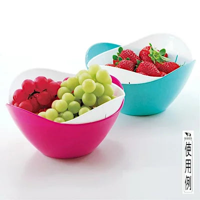 Sanada Seiko flower-shaped colander and matching bowl set, 840 ml