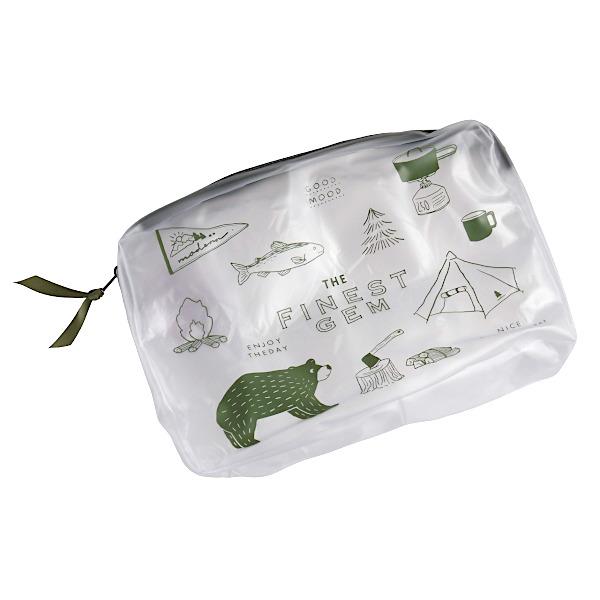 Synapse Japan clear travel pouch Green Camp design