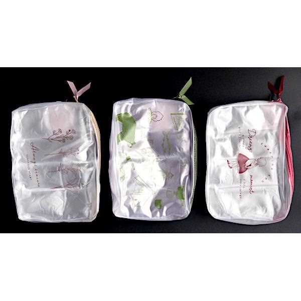 Synapse Japan clear travel pouch three designs Ivory Flower Green Camp Pink Girl