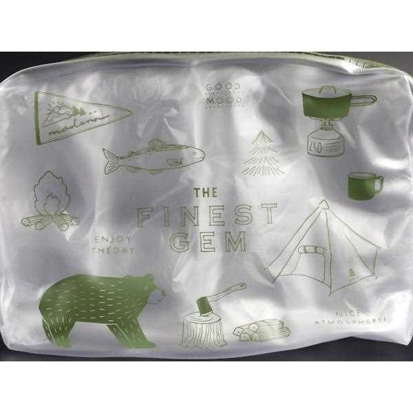 Synapse Japan clear pouch printed camp pattern detail
