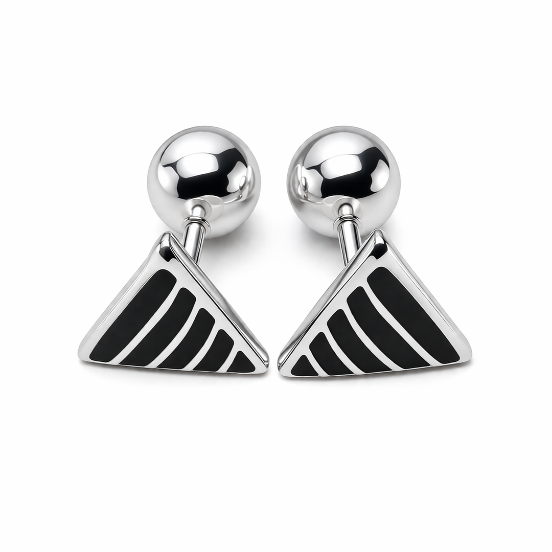 925 Sterling Silver Triangle Stud Earrings Yui mart