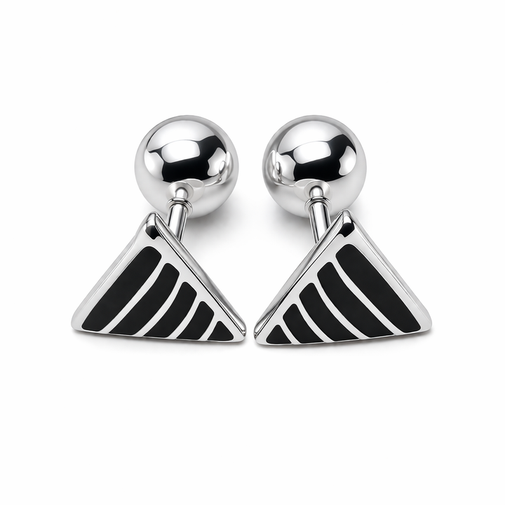 925 Sterling Silver Triangle Stud Earrings Yui mart