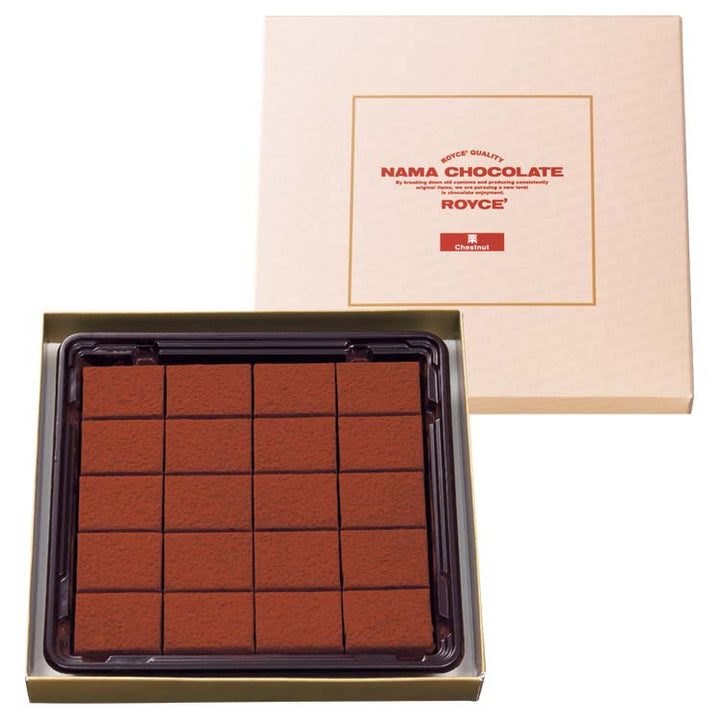 ROYCE Nama Chocolate Chestnut pieces with smooth chestnut milk chocolate filling