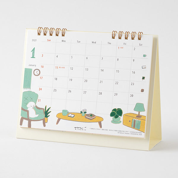 MIDORI 2027 Dog Ring Desk Calendar M main view