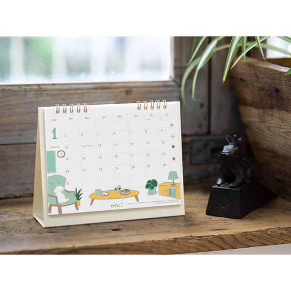 MIDORI 2027 Dog calendar handwritten date detail