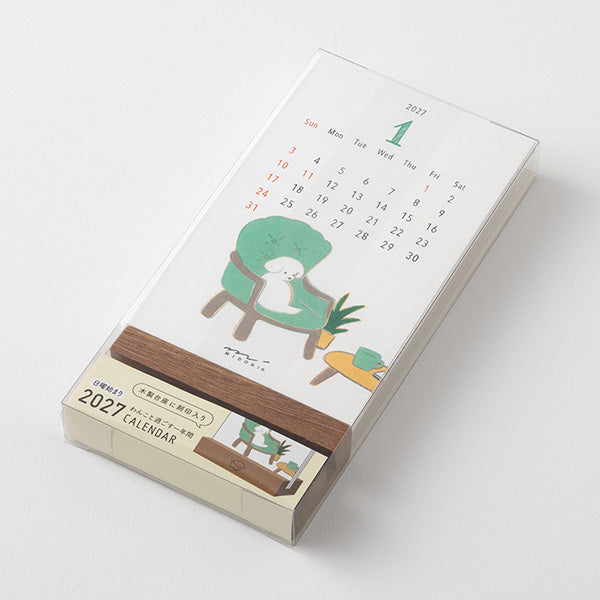 MIDORI 2027 Dog calendar illustrated monthly card set