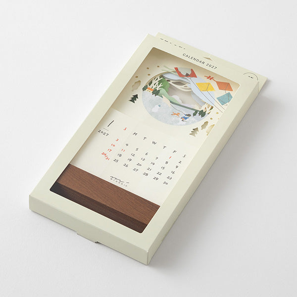 MIDORI 2027 desk calendar seasonal landscape card set