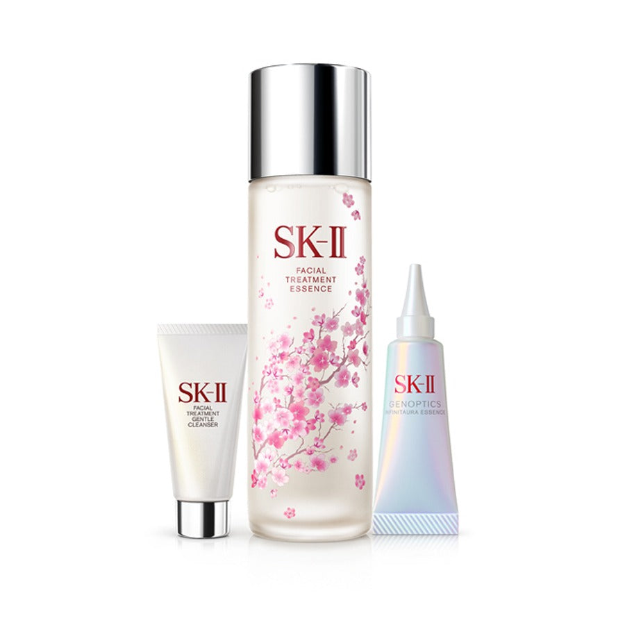 SK-II New Life Sakura Facial Treatment Essence Limited Set 230ml with cleanser and GenOptics essence