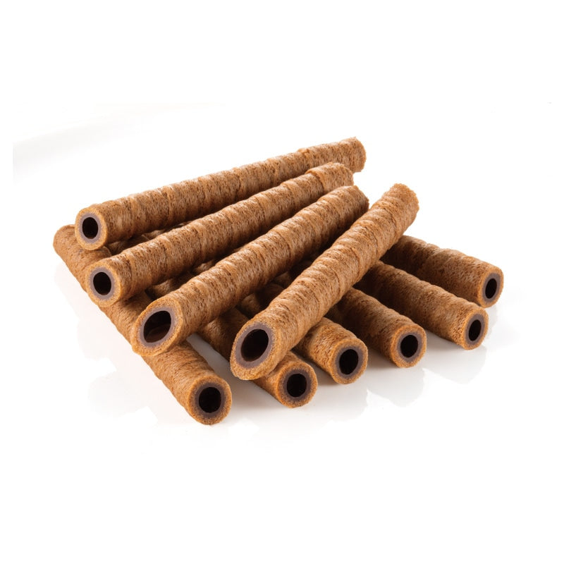 Want Want Crepe no Mori Chocolate Cream Sticks crispy rolled wafer detail