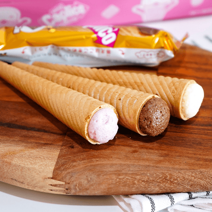 Calpico Mini Wafer Cone Chocolate & Milk & Strawberry Flavor 3.21oz Yui mart