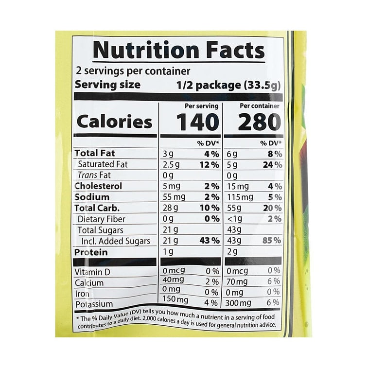 UHA Tokuno Matcha Milk Candy nutrition facts panel